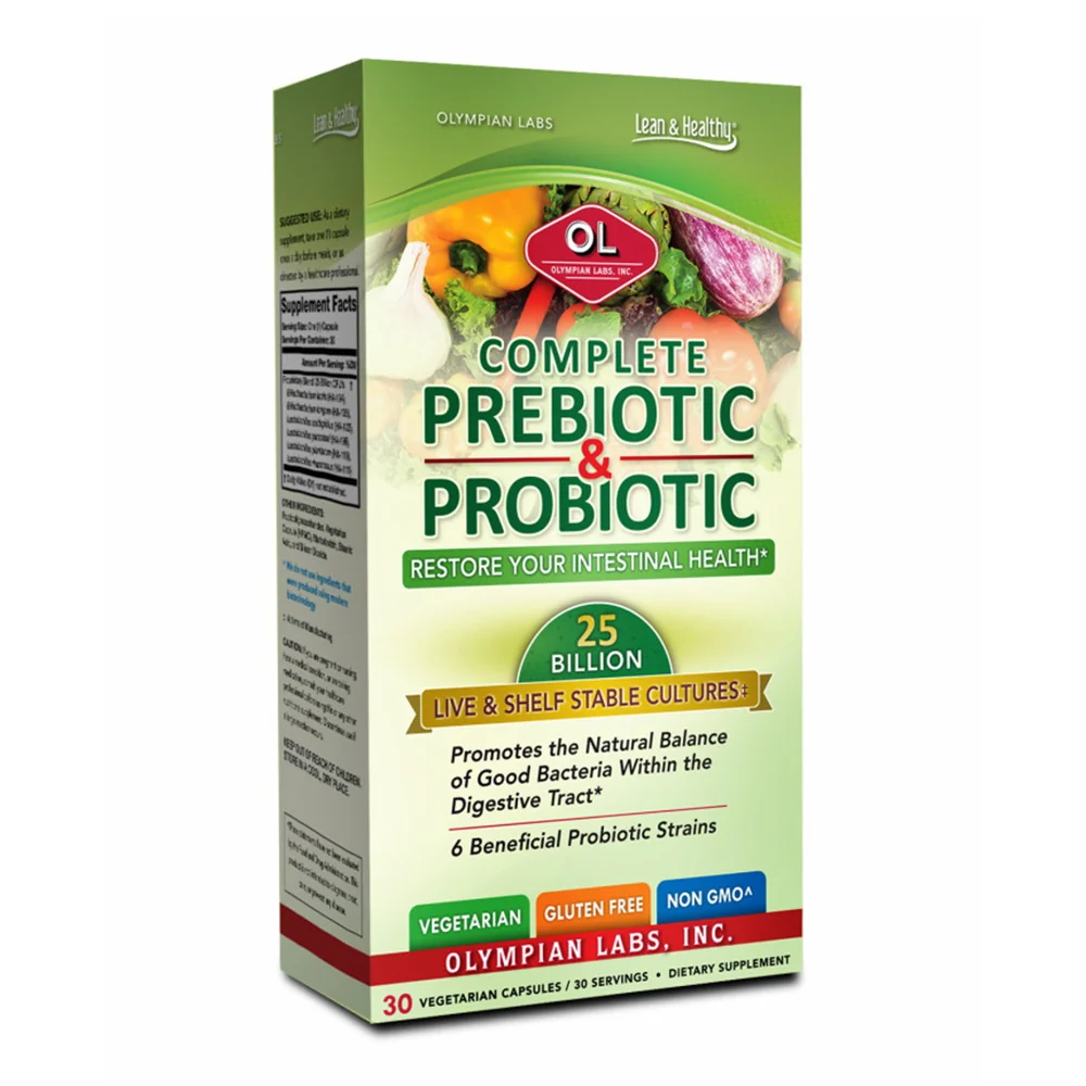 Flexible Olympian Labs Complete Prebiotic and Probiotic Vegetarian Capsules 30 Ea Verified