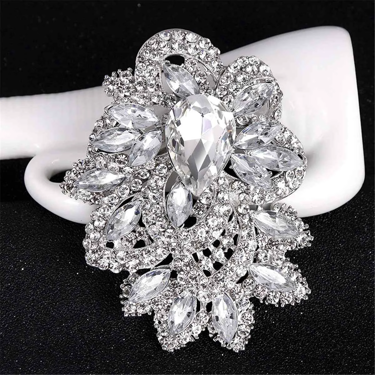 Authentic Crystal Cubic Zirconia Rattan Brooch Original Design