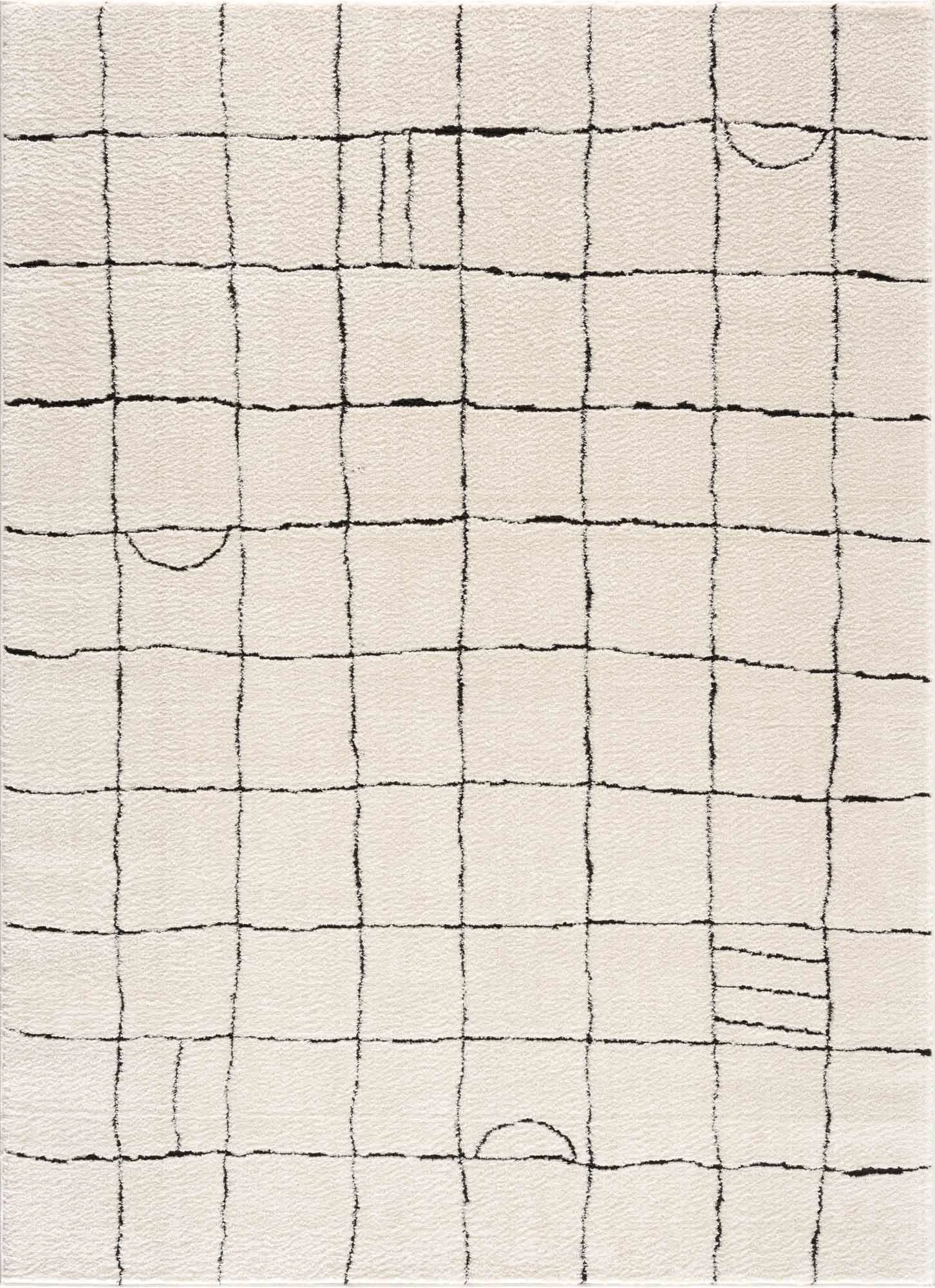 High-Grade Keanu Black White Area Rug - Lightweight