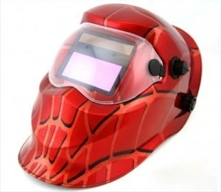 Certified Red Spider Web Auto Dark Darkening Mig Welding Solar Helmet Hood Welders Mask Lightweight