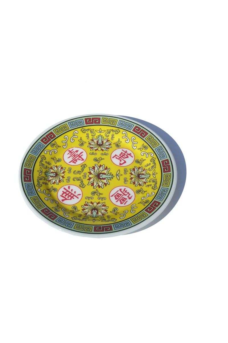 Healthy yellow ceramic plate Casual