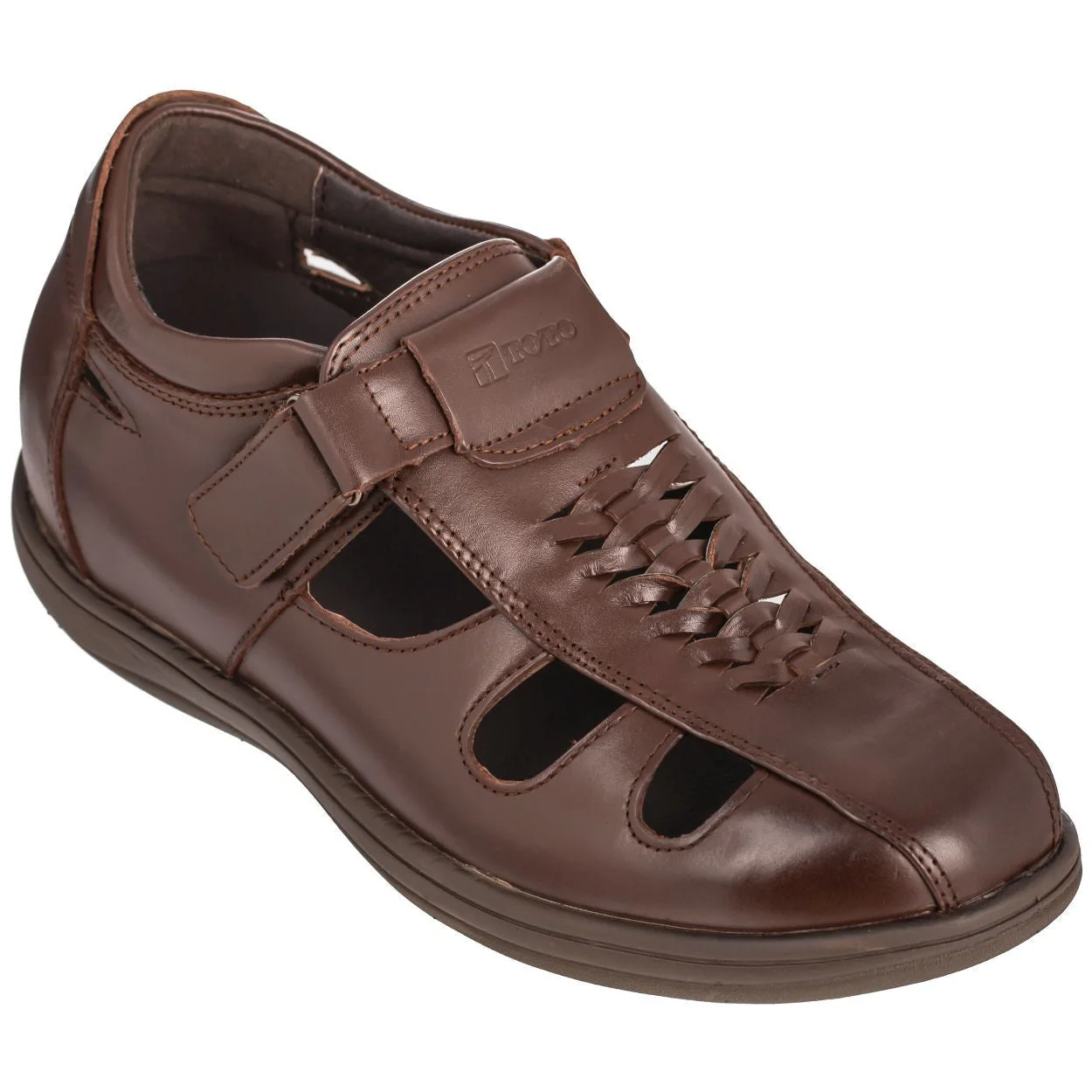 Original Design TOTO - G13072 - 3.2 Inches Taller Cordovan Dark Brown Braided Sandals - Super Lightweight Trusted