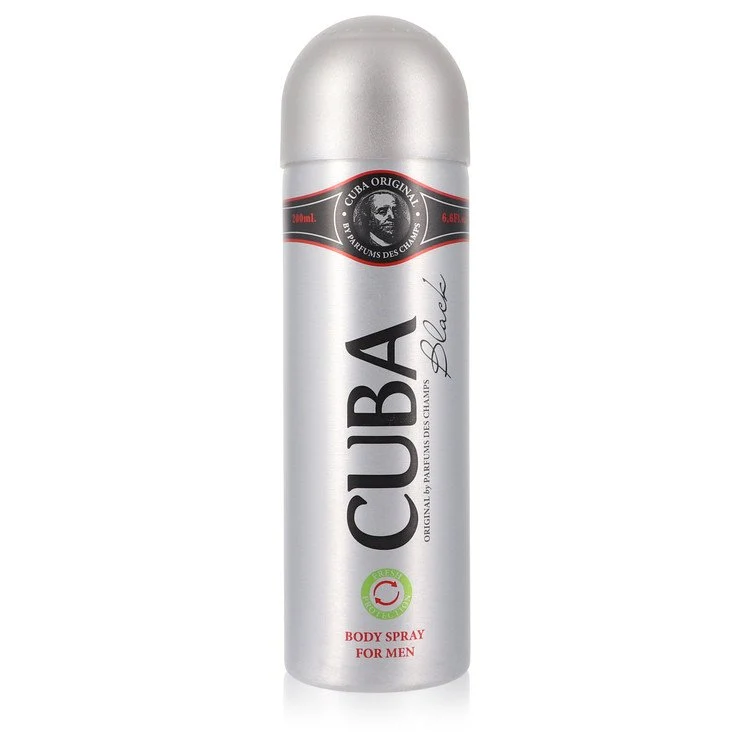 Convenient CUBA Black by Fragluxe Body Spray 6.6 oz for Men Effective