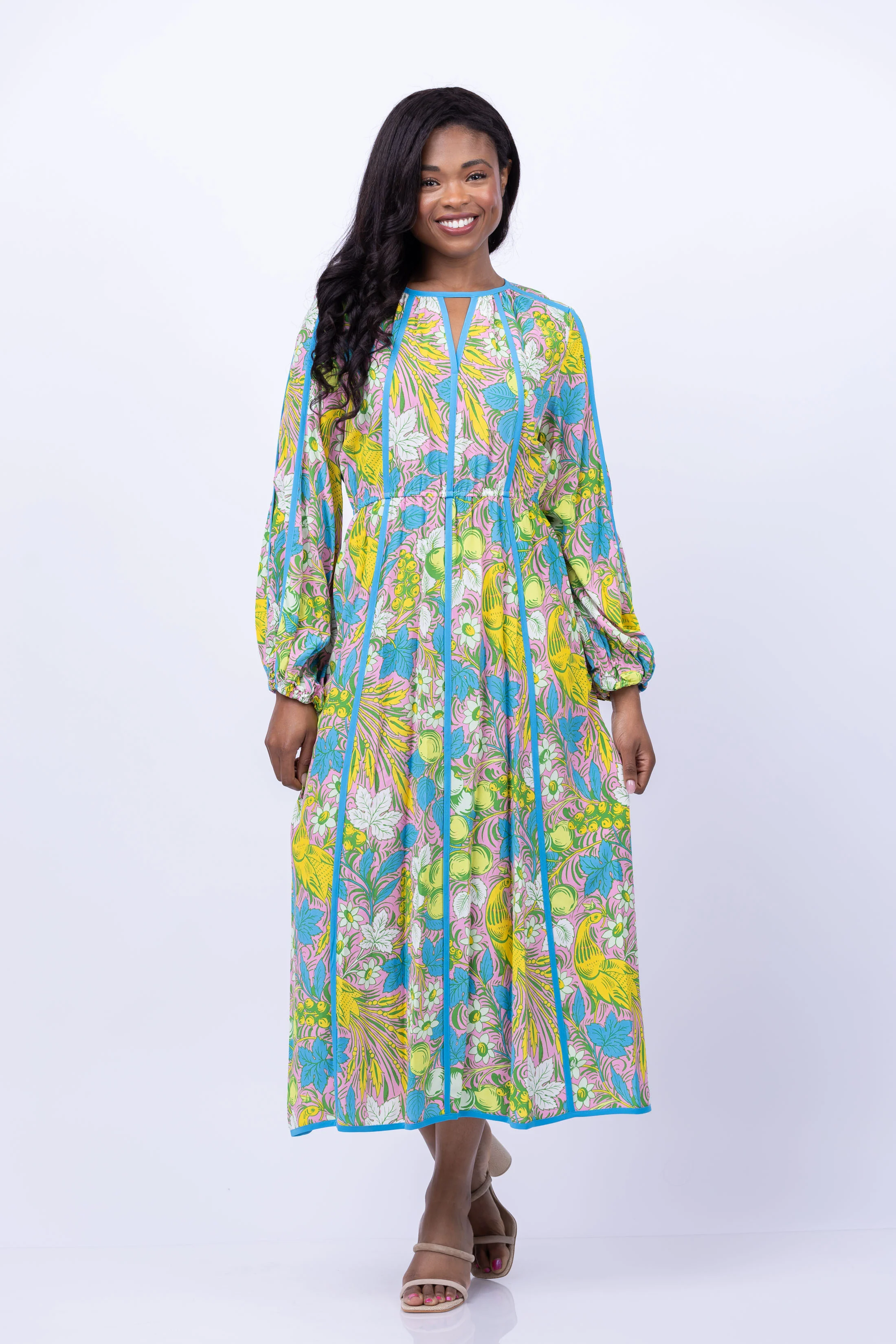 High-End DVF Scott Dress in Birds of Paradise Elegant