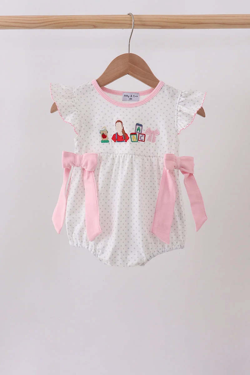 Sophisticated Pink Pencil ABC embroidery dot bubble Convenient