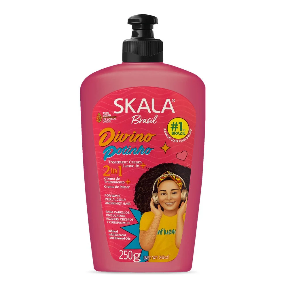Consistent Skala Divino Potinho Leave In Cream for Hydration and Curl Definition 8.8Oz 250g Practical