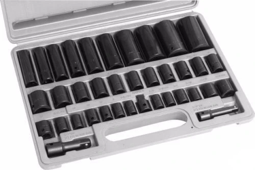 Flexible 38 Piece Metric and Sae Impact Socket Set Premium Material
