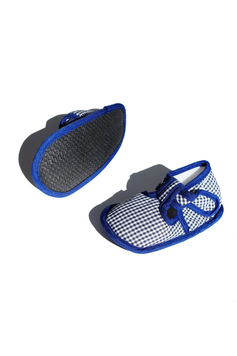High-Performance baby shoes - blue gingham High-Grade