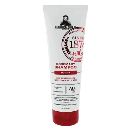 Expertly Made Grandpas Soap Co Purify Shampoo Rosemary 8 oz Detailed