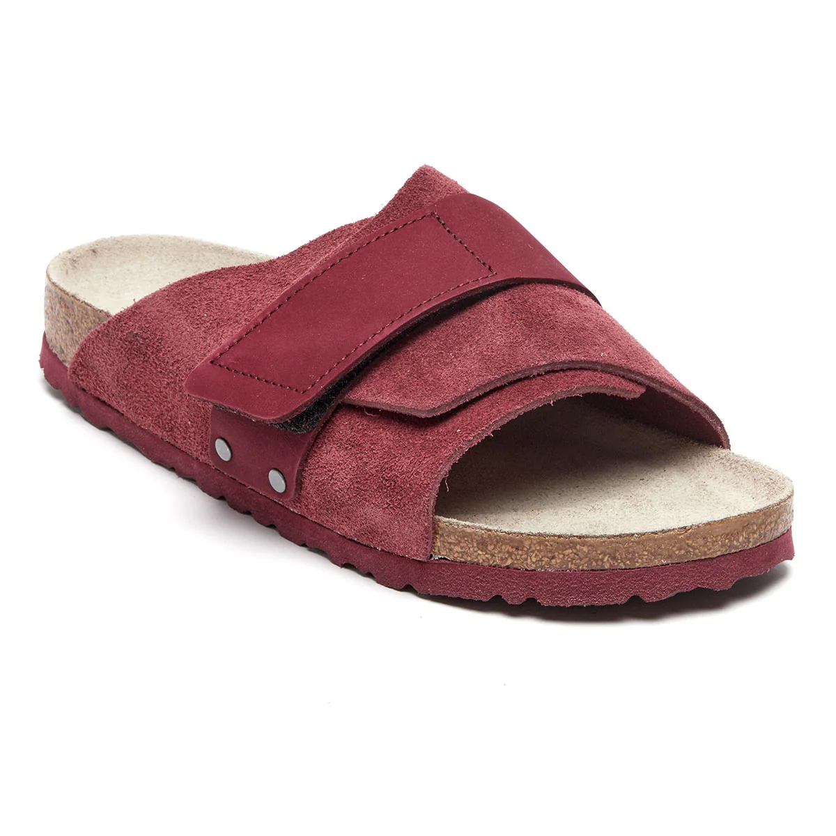 Fine Crafted Birkenstock Kyoto Nubuck Suede Leather Maroon Sandals Original Design