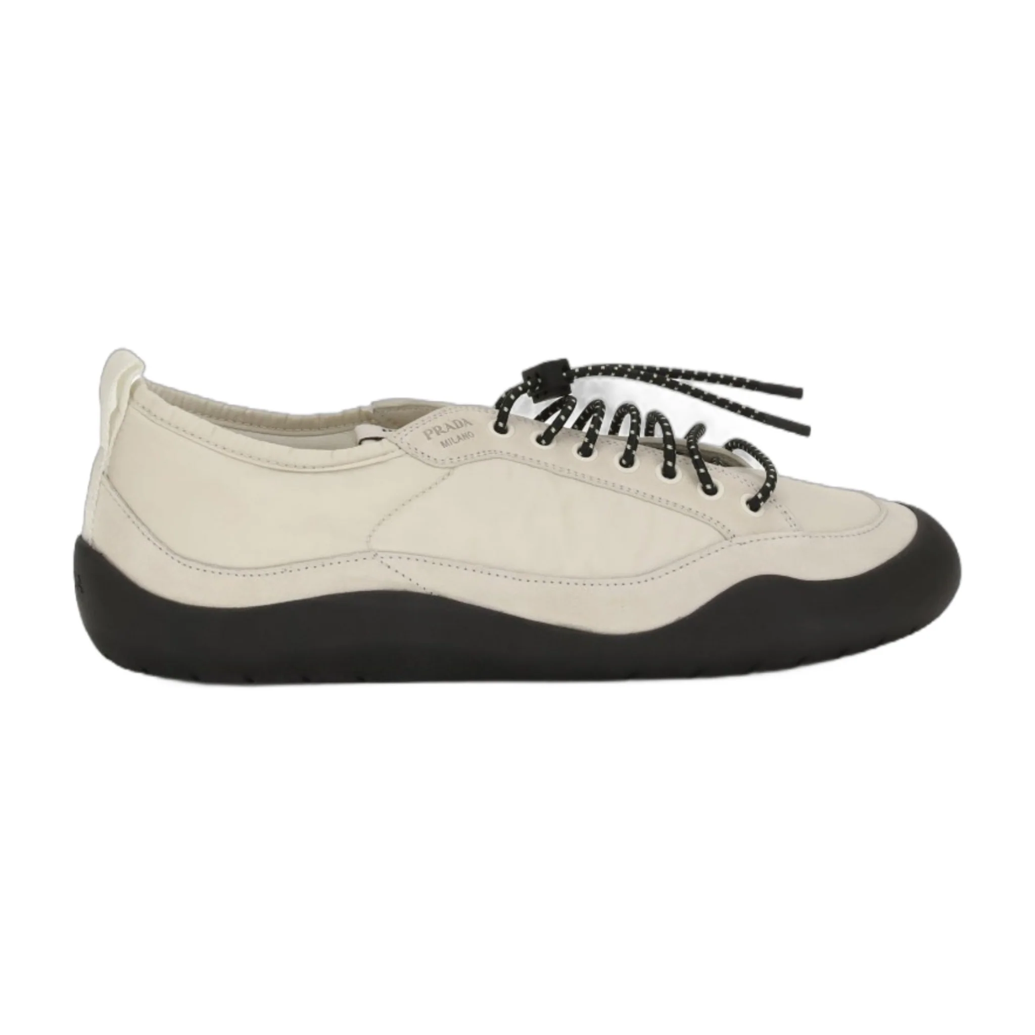 Top-Quality Sneakers Ivory Leather Fabric Green