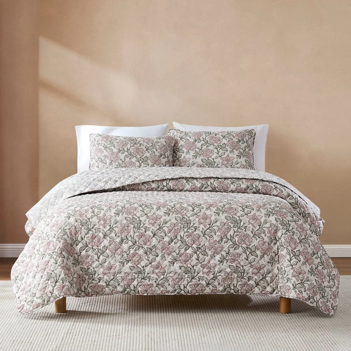 Fast Zara Floral Block Reversible Quilt Set Practical