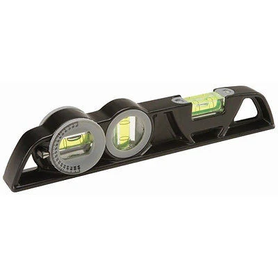 High-Quality Small 9 Pocket Size Adjustable Vial Angle Aluminum Metal Torpedo Level Top-Quality