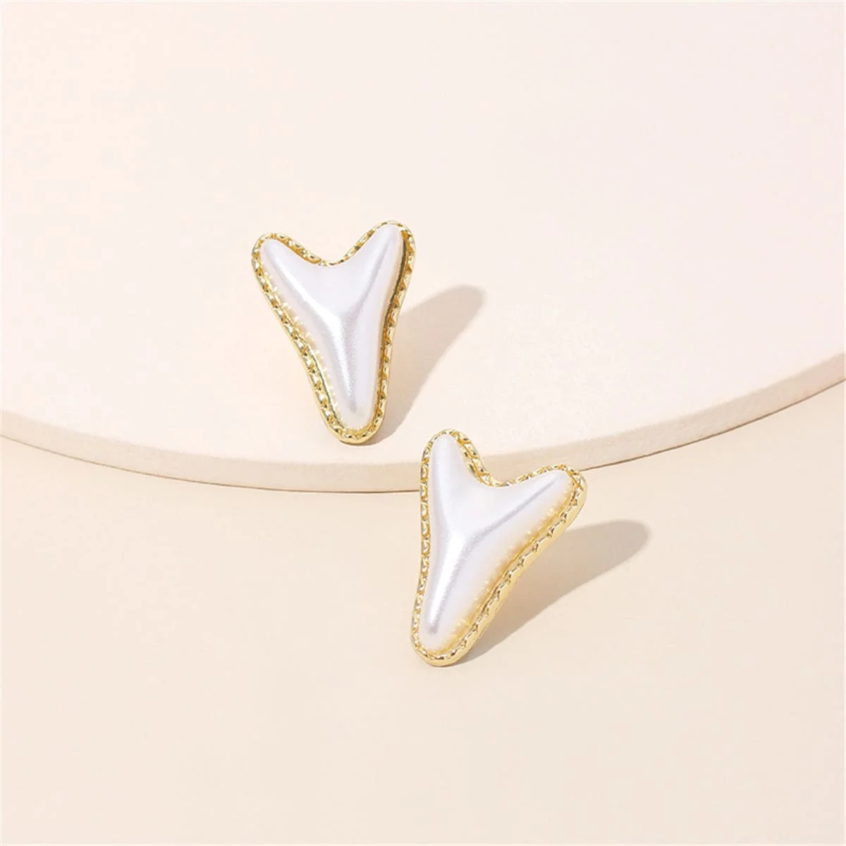 Advanced Pearl Goldtone Arrow Stud Earrings Enhanced