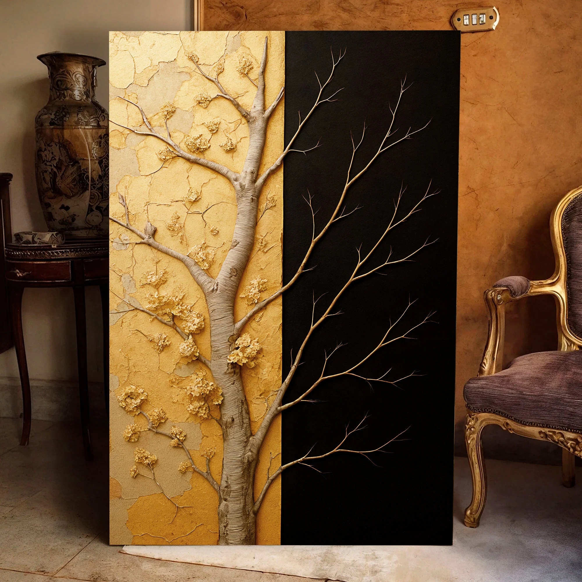 Carefully Designed Golden Eclipse Wall Art Authentic
