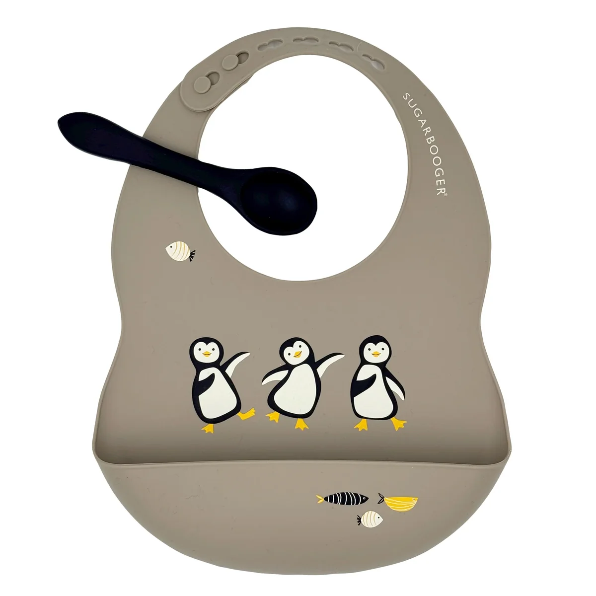 Environmentally Friendly Fresh Messy Bib Spoon Set Penguin Reliable