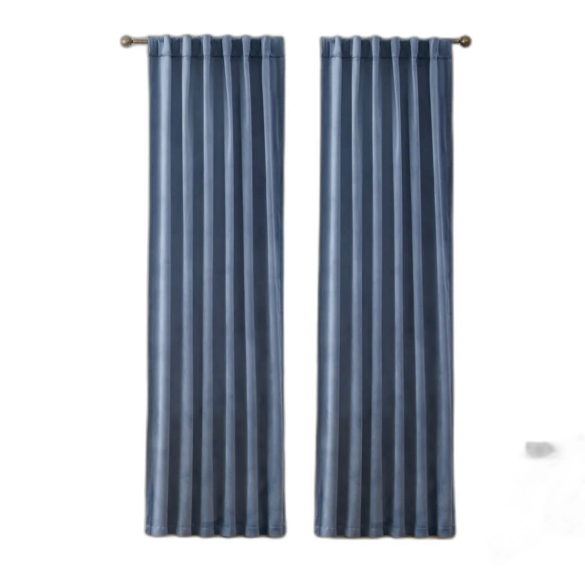 First-Class Thd Maria Velvet Back Tab Rod Pocket Window Treatment Curtain Panels - Set of 2 Modern