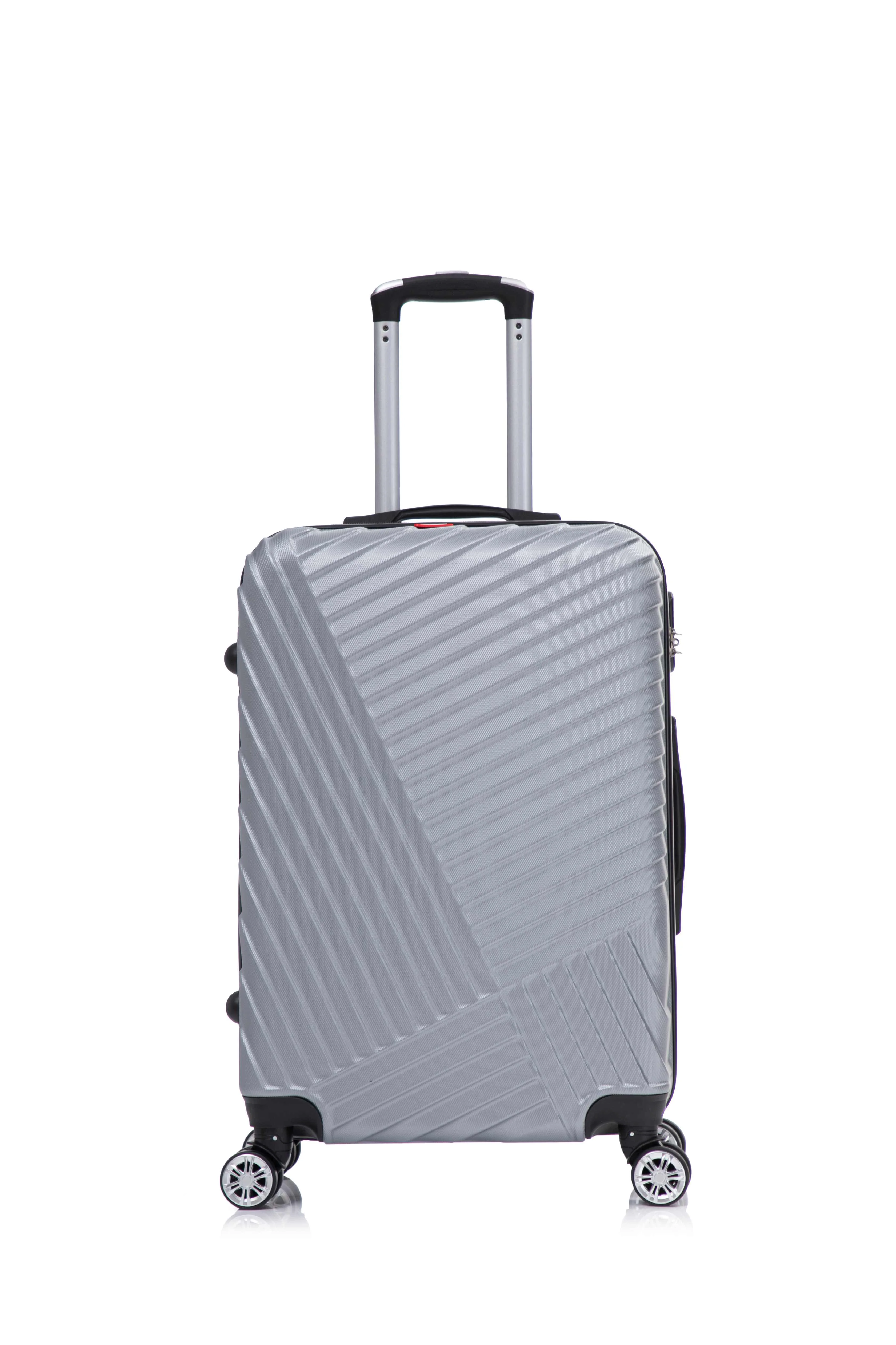 Natural Swiss Traveller STEELARA 3PC Hardside Luggage Set 20 24 28 Solid