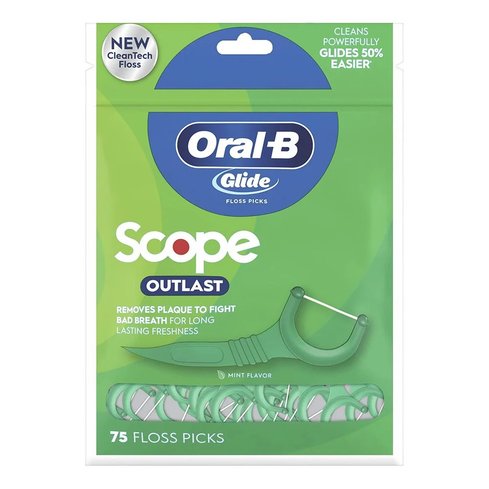 Trusted Oral-B Advantage Dental Floss Pick With Scope Outlast Long Lasting Mint - 75 Ea First-Class