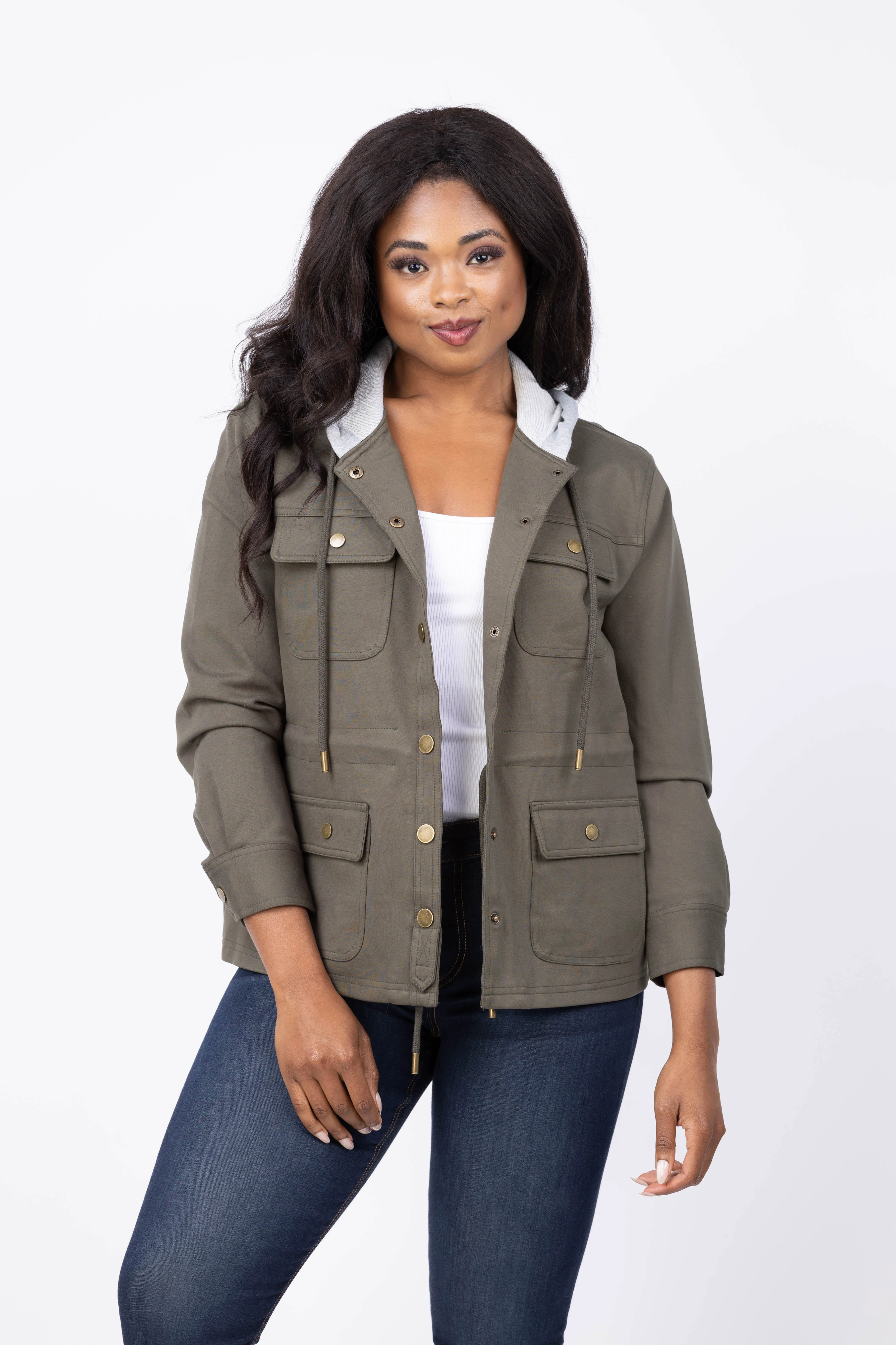 Safe Central Park West Brady Ponte Army Jacket in Fatigue Green Recyclable