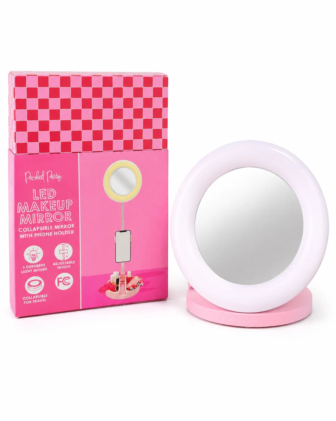 Luxury PACKED PARTY COLLAPSIBLE MIRROR WITH IPHONE HOLDER AND USB POWER CABLE Smart