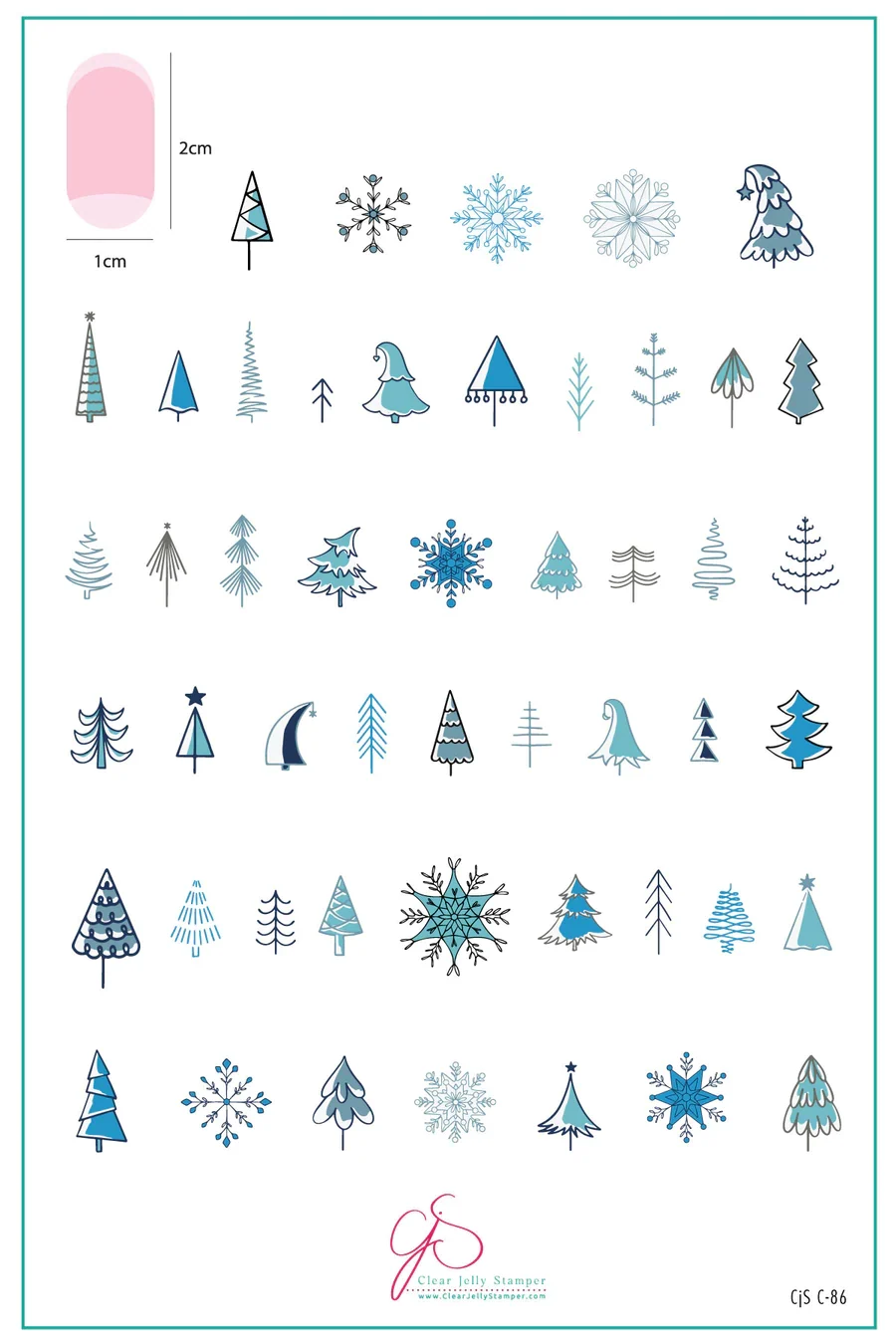 Reusable Frosty Forest CjSC-86 - Clear Jelly Stamping Plate Breathable