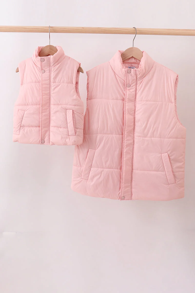 Casual Pink mom me puffer vest User-Friendly