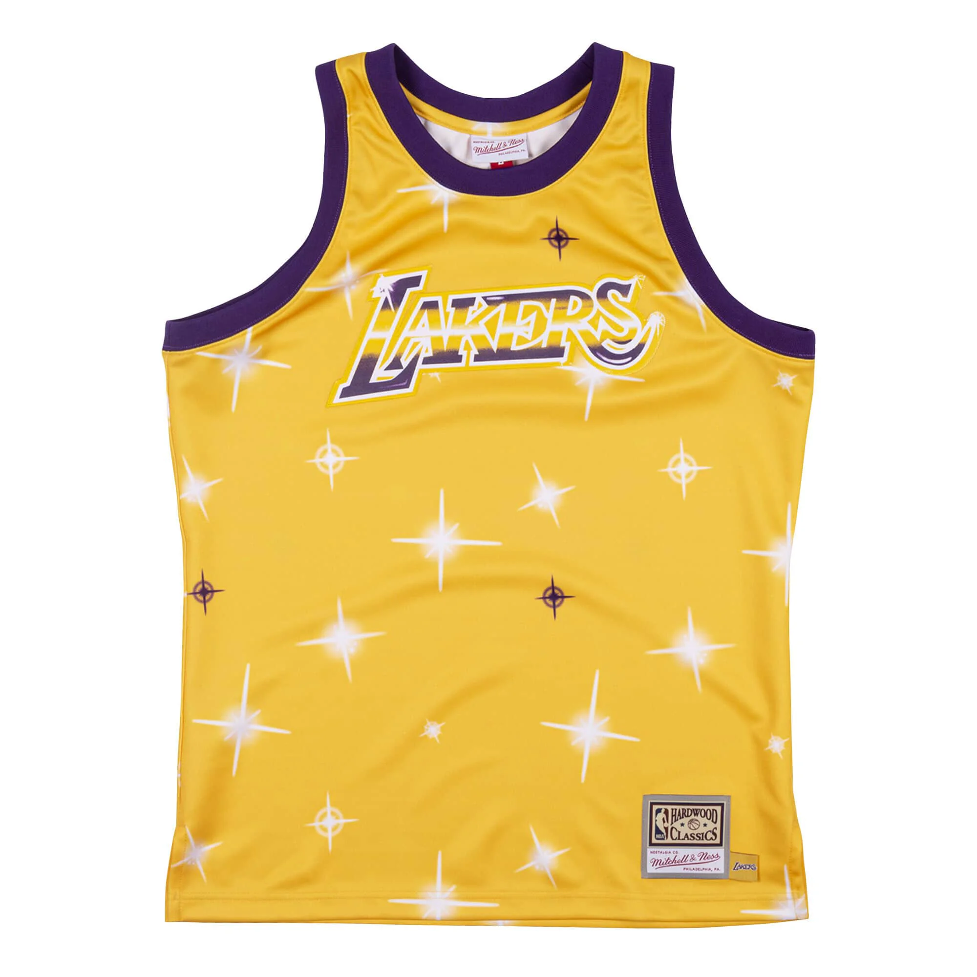Exceptional Mitchell Ness Men's NBA Airbrush Knit Jersey Los Angeles Lakers Jerseys Solid
