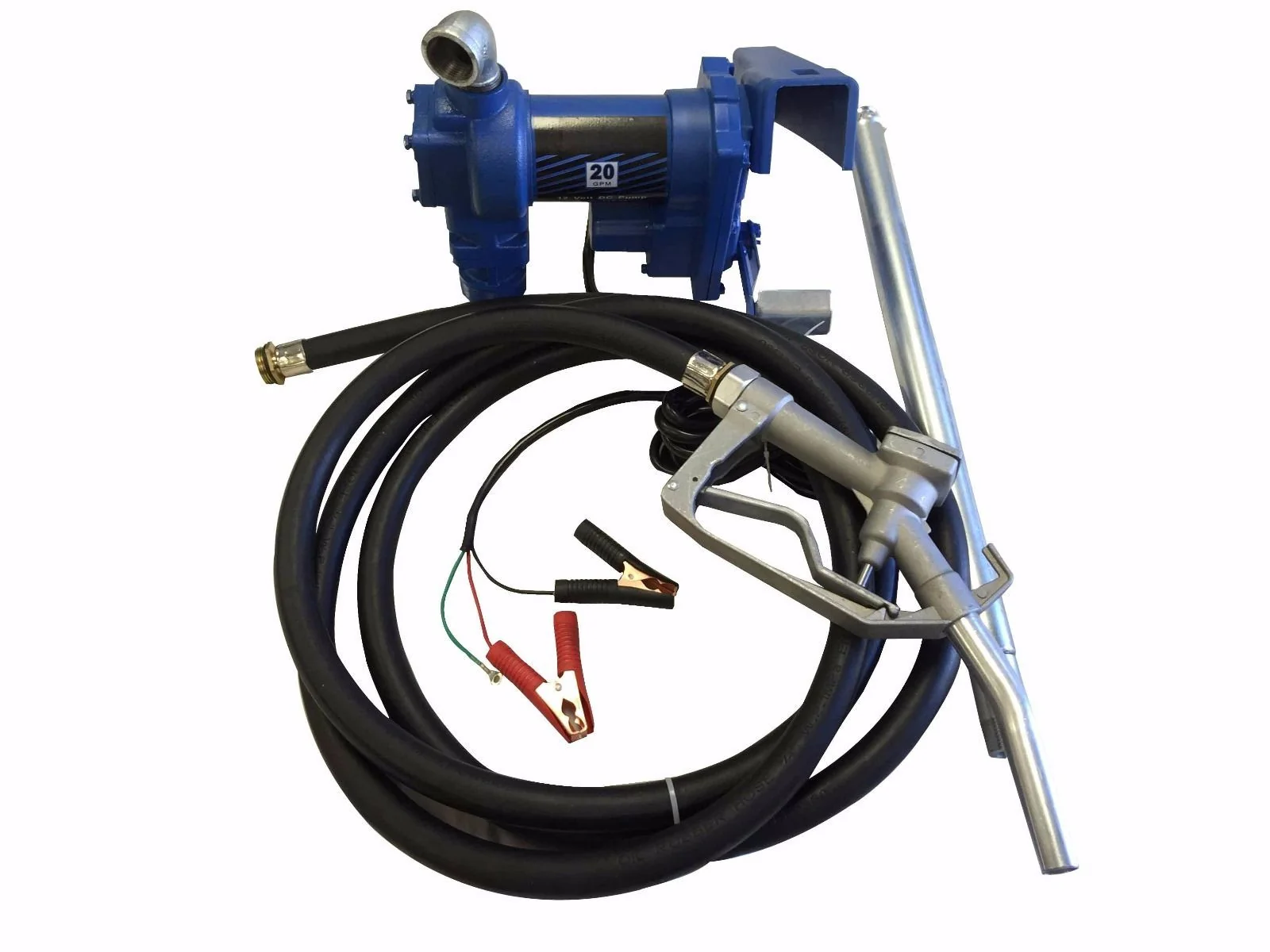 User-Friendly 12 Volt 20 GPM Electric Fuel Transfer Pump Kit w Nozzle High-Grade