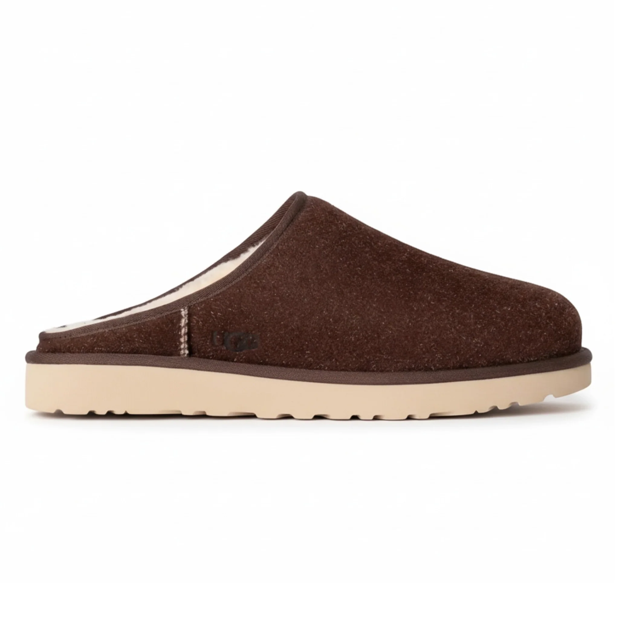 Superior UGG Men's Classic Slip-On Shaggy Suede Slipper 'Burnt Cedar' Slippers Excellent