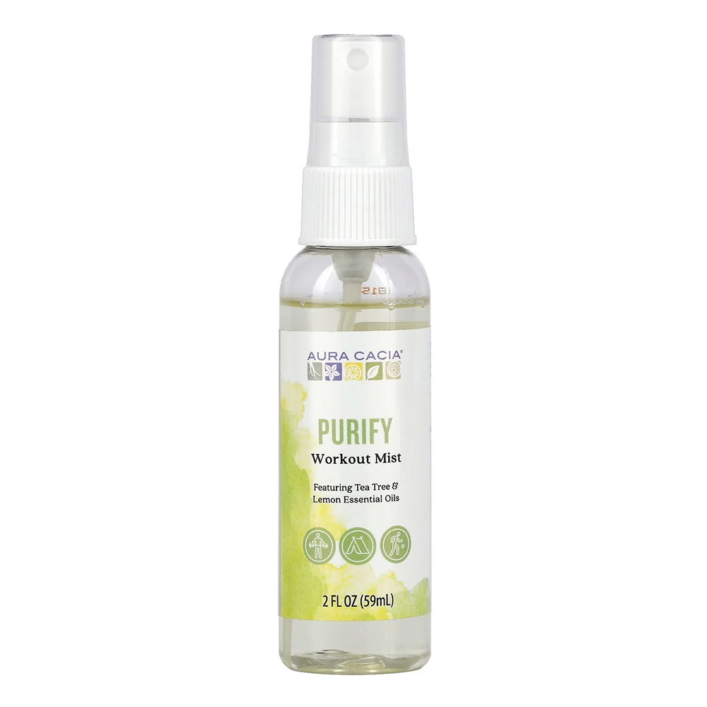 Trusted Aura Cacia Purify Workout Mist Tea Tree and Lemon Essential Oil 2 Oz Contemporary