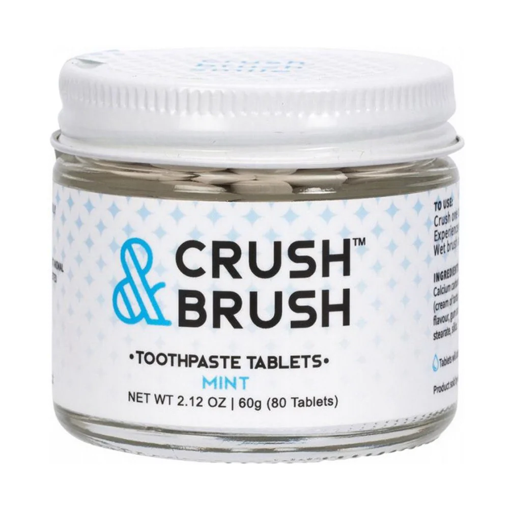 Efficient CRUSH BRUSH Toothpaste Tablet Jar Mint 2.12 Oz Dependable