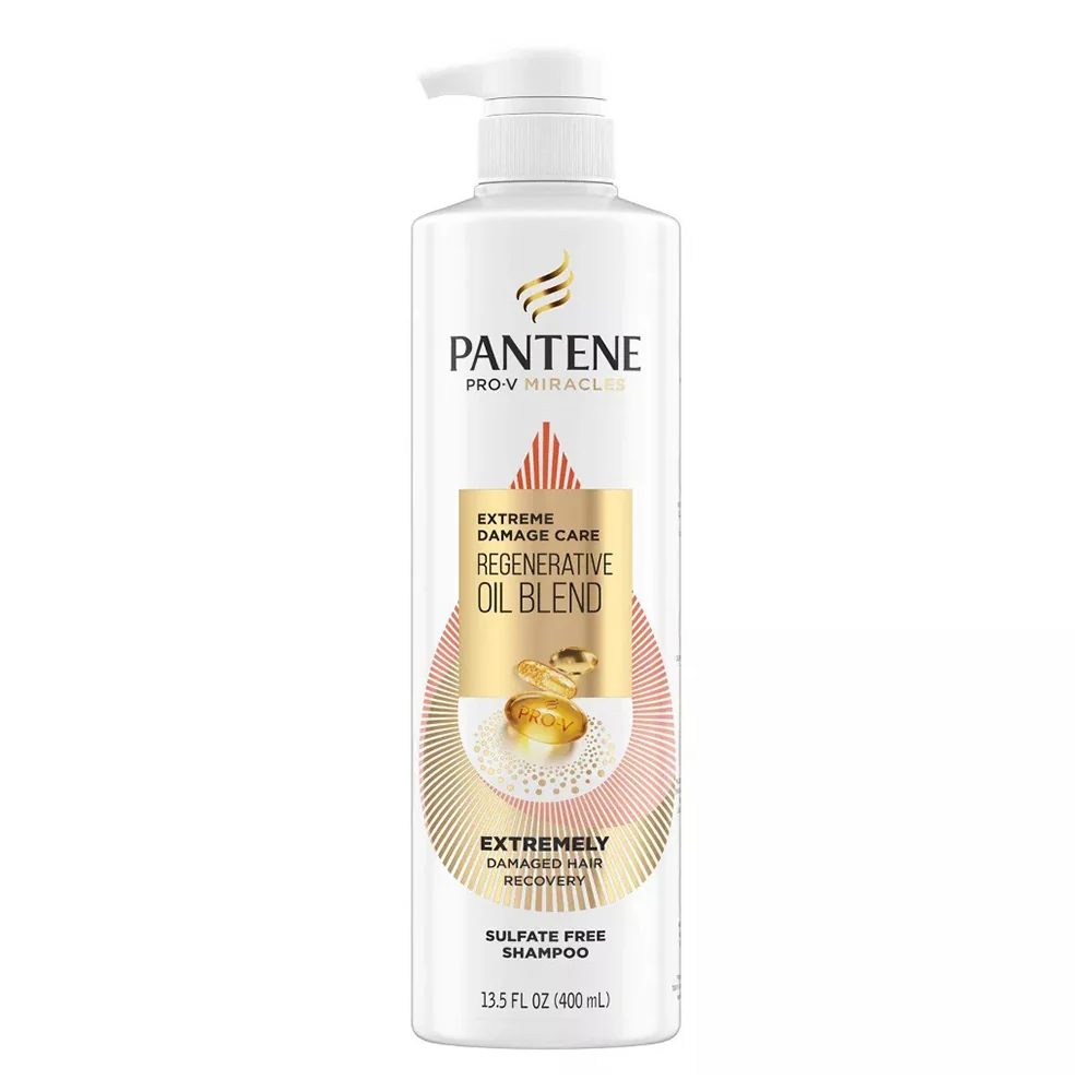 Easy-to-Use Pantene Extreme Damage Regenerative Oil Blend Sulfate Shampoo 13.2Oz 400ml Enhanced