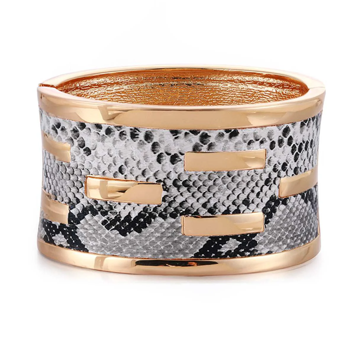 Unique Polystyrene Goldtone Serpentine Bangle Soft