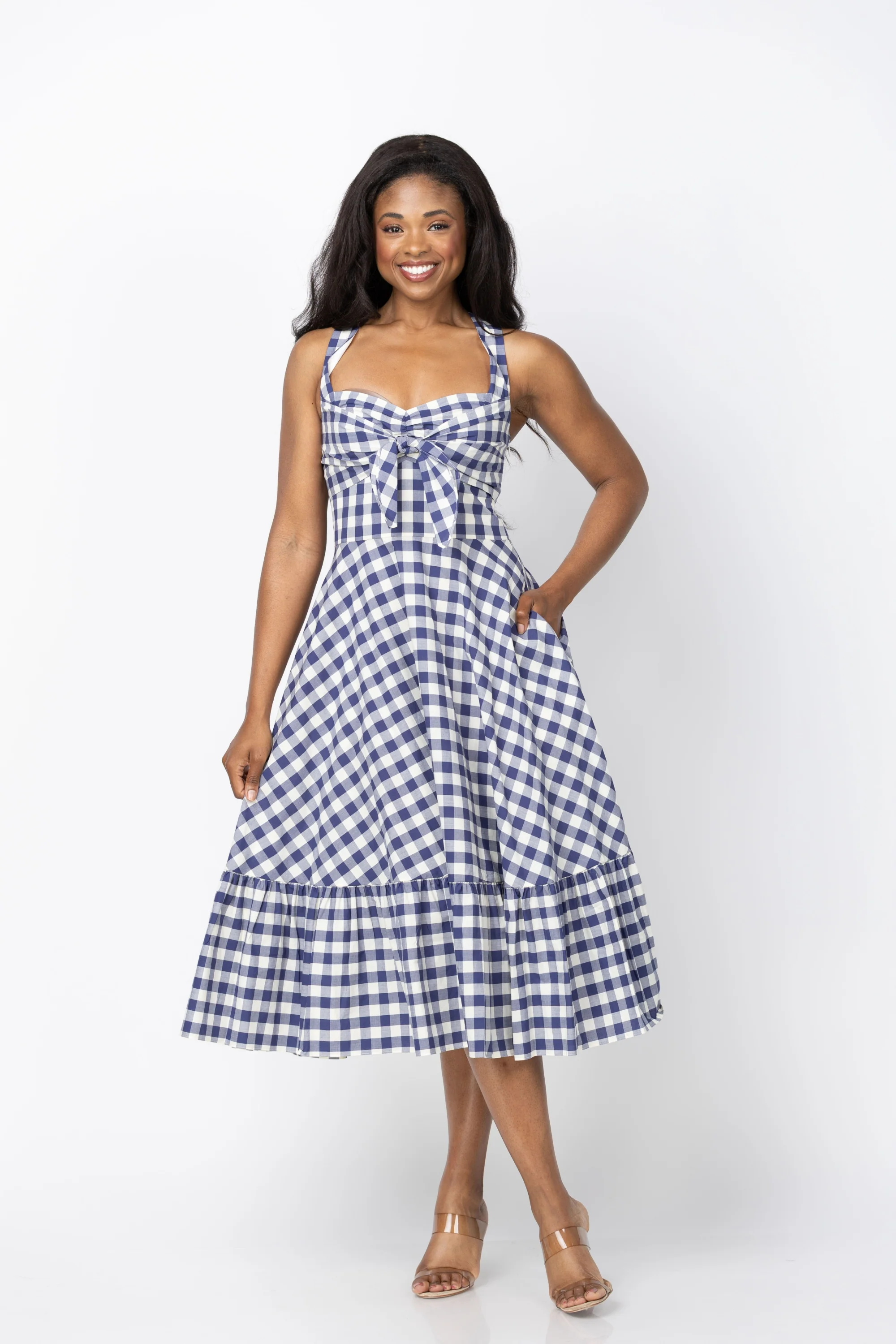 User-Friendly Shoshanna Nellie Dress in Navy Optic Secure
