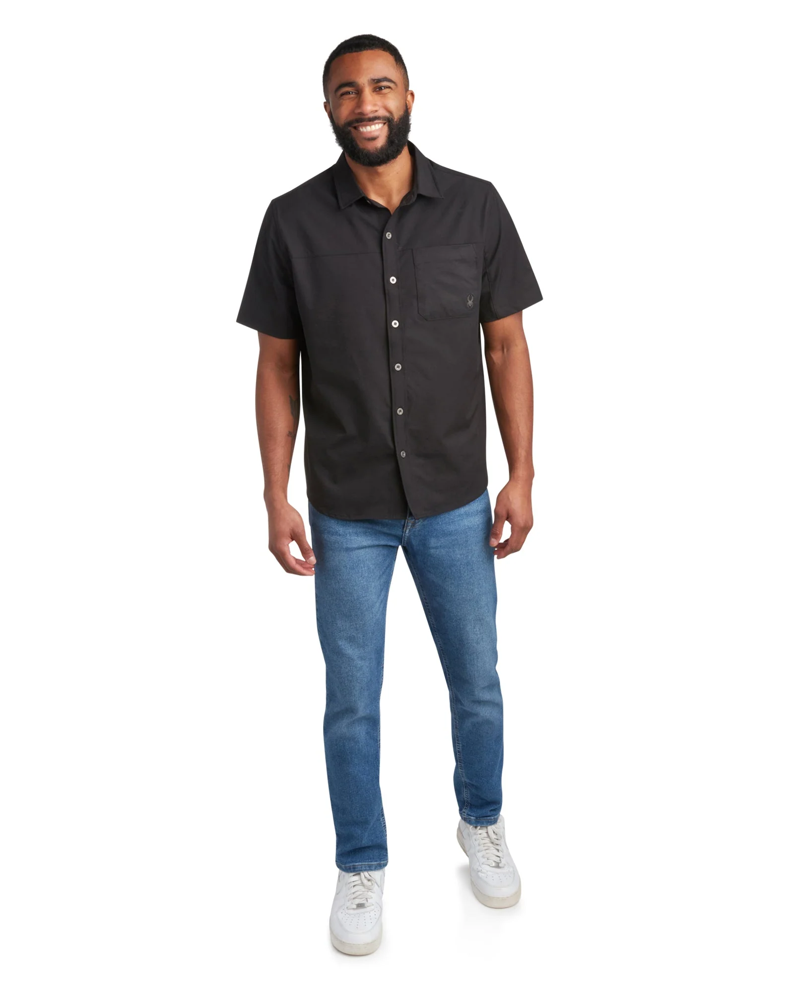 Dependable Men's Short Sleeve Ripstop - Black Lightweight