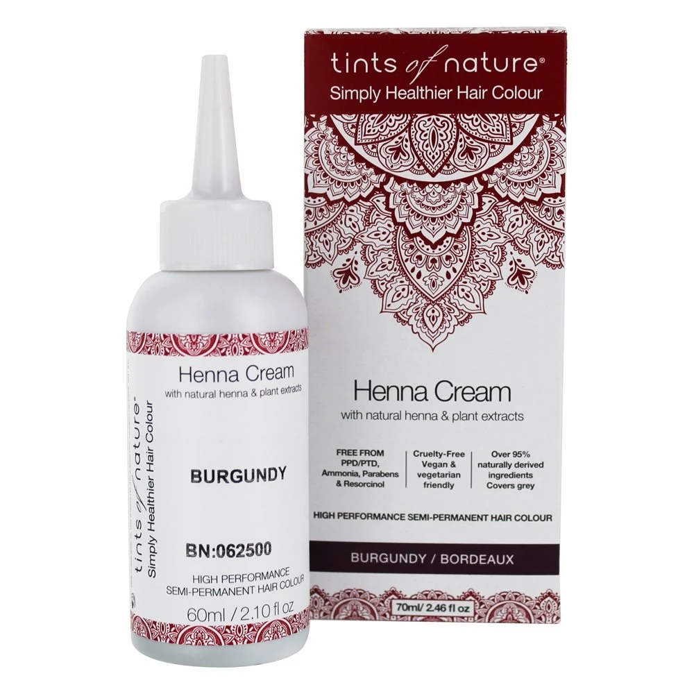 World-Class Tints of Nature Burgundy Semi Permanent Henna Cream Hair Colour 2.46 Oz Classic