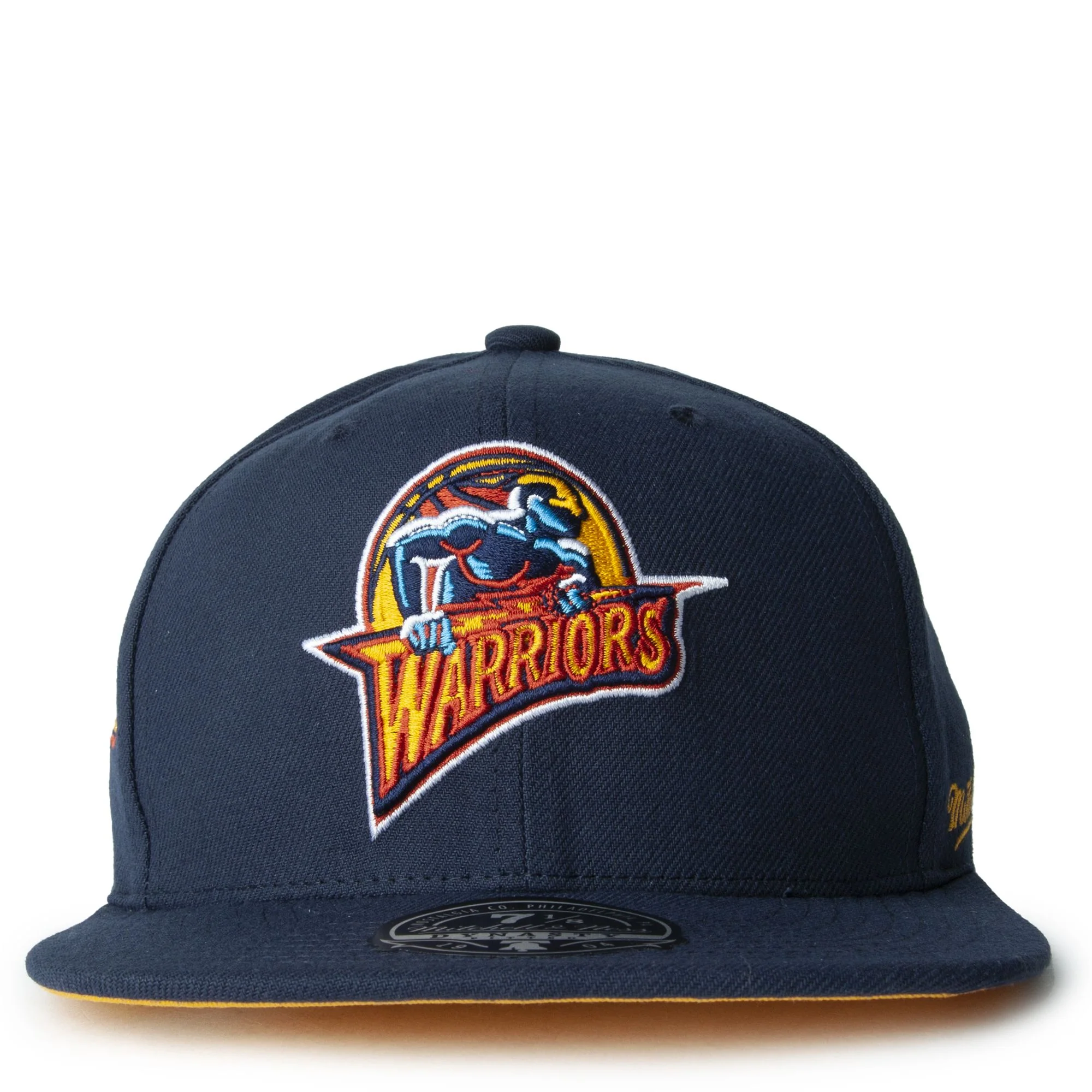 Superior Mitchell Ness Men's NBA Logo History Fitted Hwc Warriors Fitted Caps Natural