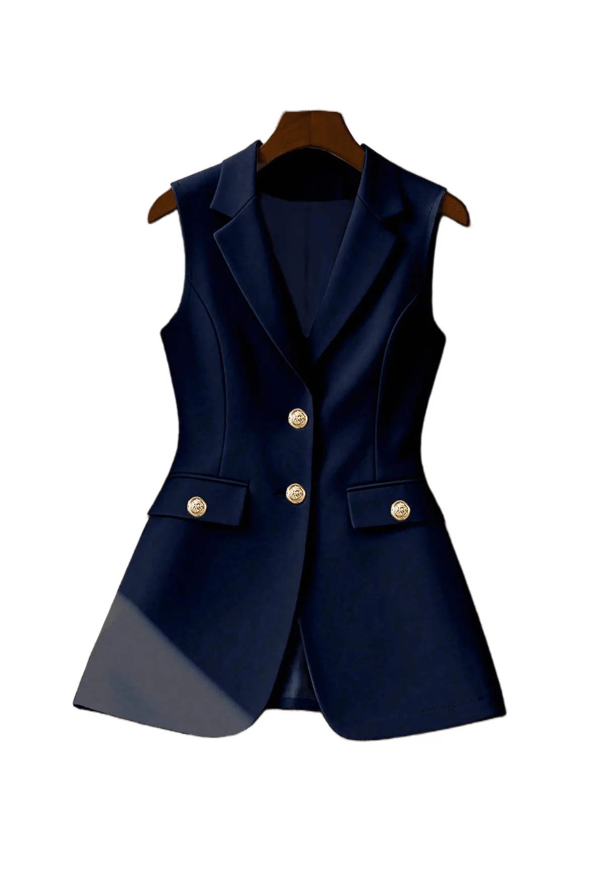Trendy Chic YC Women's Sleeveless Blazer Vest Double Breasted Waistcoat Office Casual Suit Vest Selected