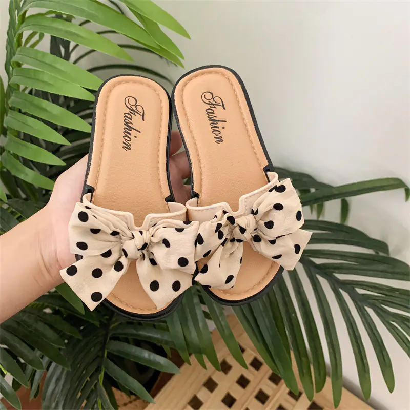 Fine Girls' Non-slip Summer Sandals with Bow Tie Ages 4-12 Modern