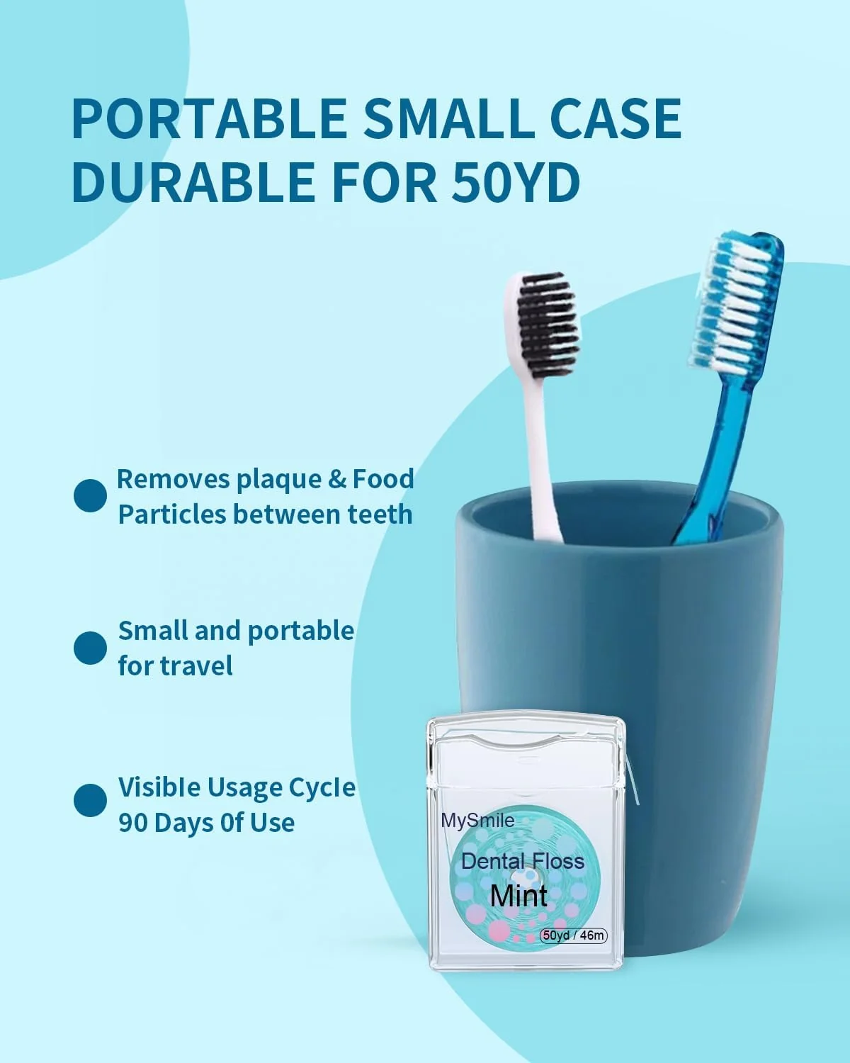 Consistent MySmile Woven Dental Floss 4 Packs 50 Yards Smooth