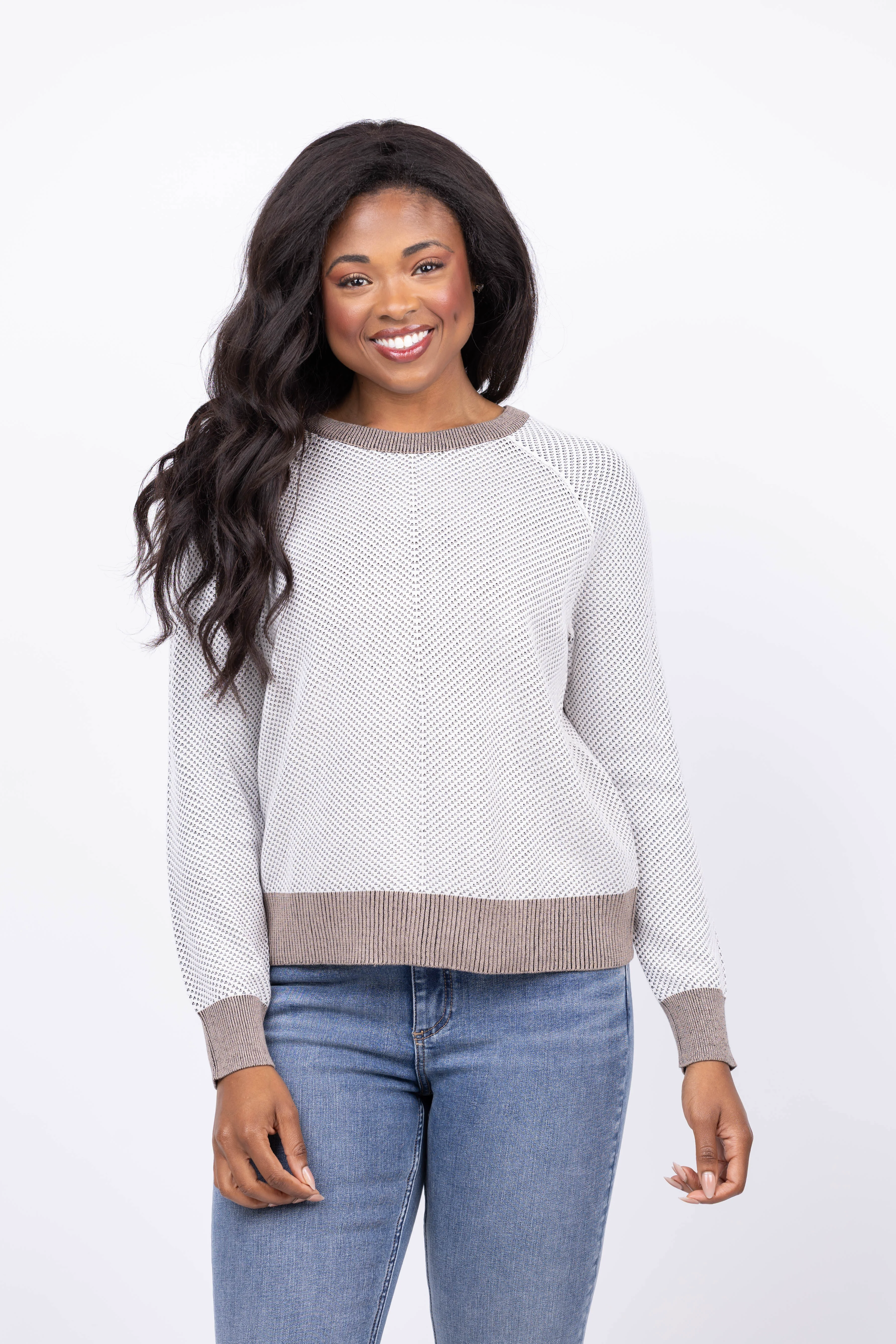Casual Nic Zoe Textured Cotton Sweater in Black Multi Original
