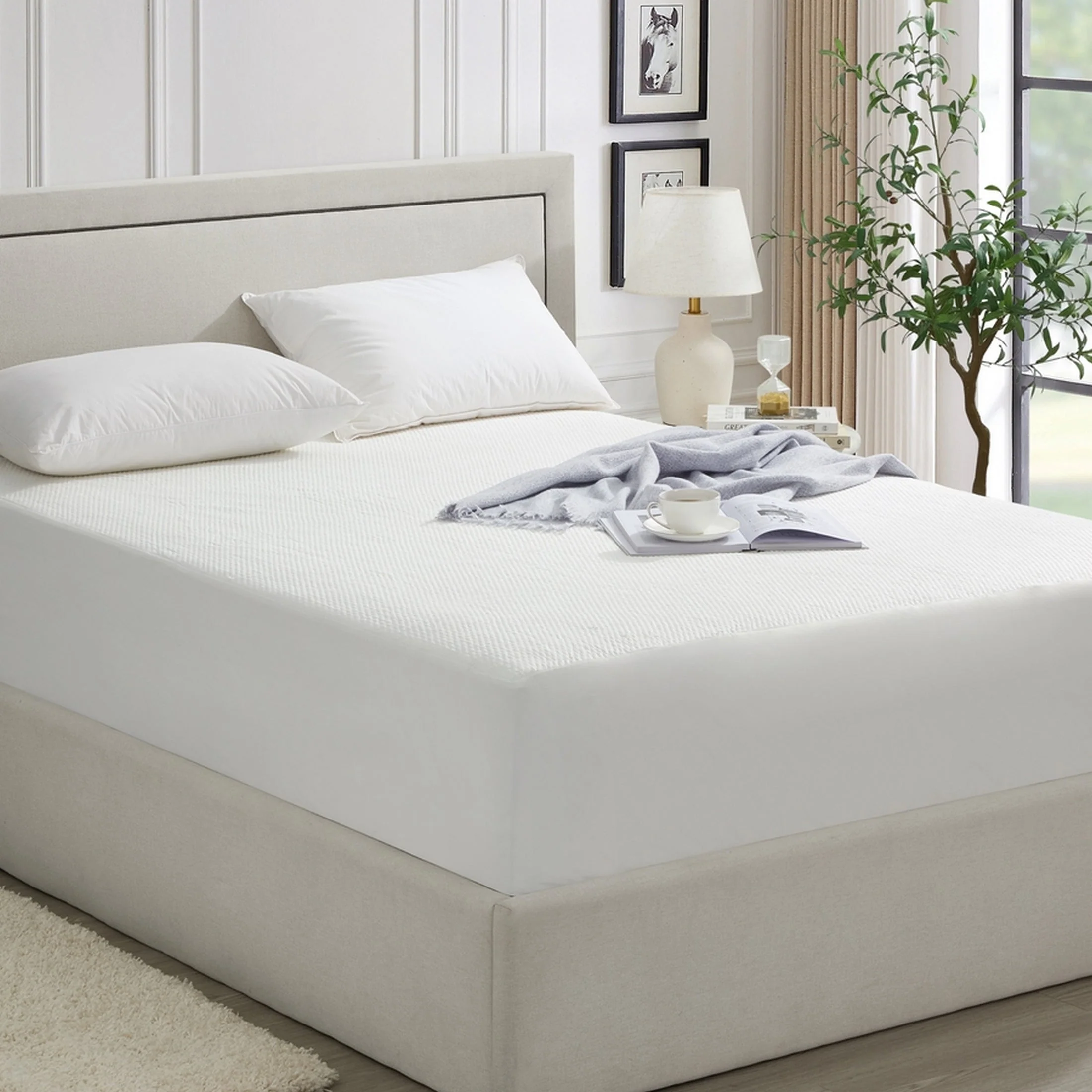 Versatile Dan River Ice Cooling Waterproof Mattress Protector – Tencel Blend Deep Pocket With Corner Elastic Pure