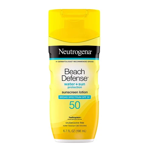 Convenient Neutrogena Beach Defense Water Sun Protection Sunscreen Lotion Broad Spectrum SPF 50 6.7 Oz Minimalist
