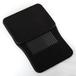 Sophisticated 4 Piece Piece Universal Black Carpeted Floor Mats for Car Vehicle Carpet Rubber Set Healthy