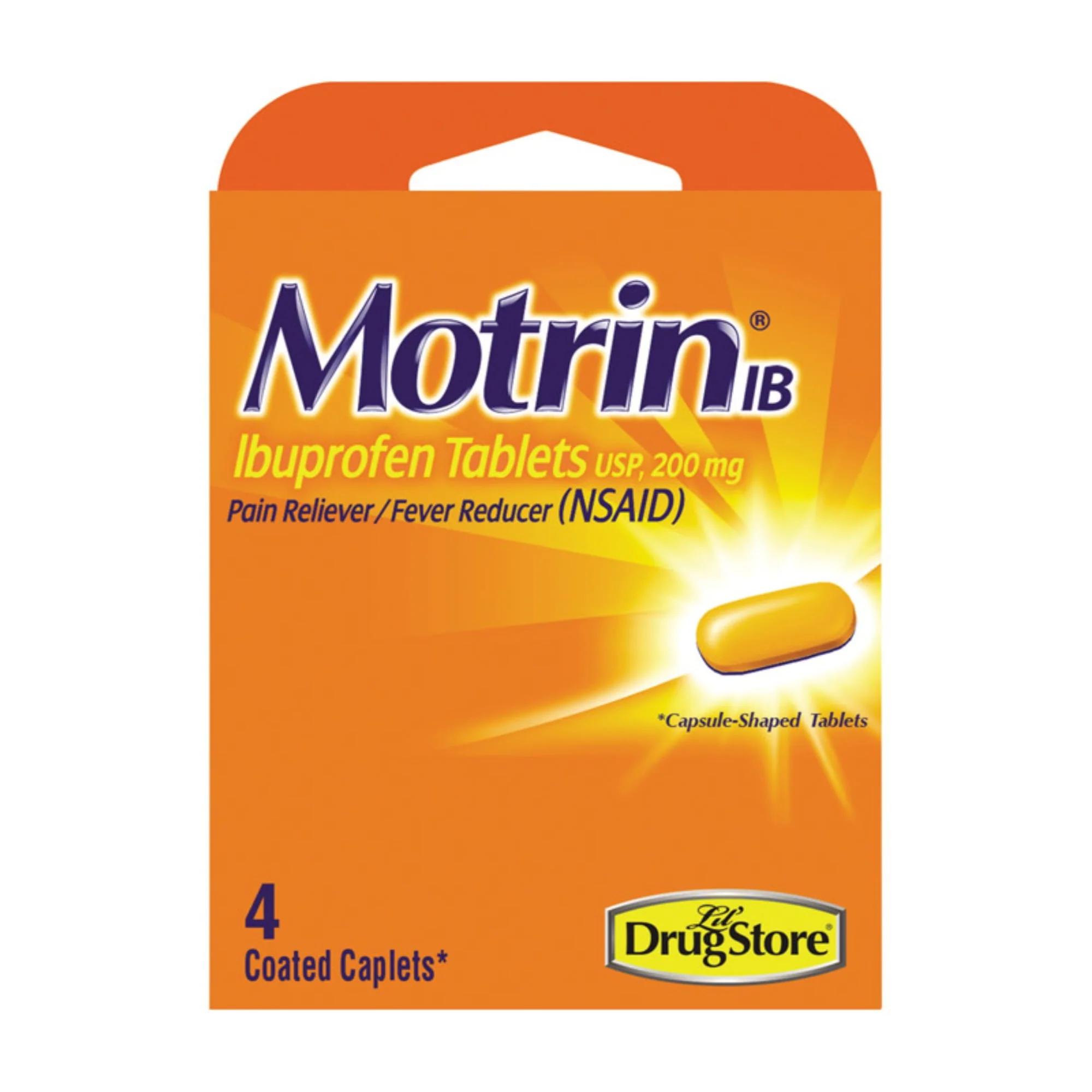 Advanced Motrin Ib Ibuprofen Usp 200 Mg Tablets Travel Pack - 4 Ea 6 Pack Quality