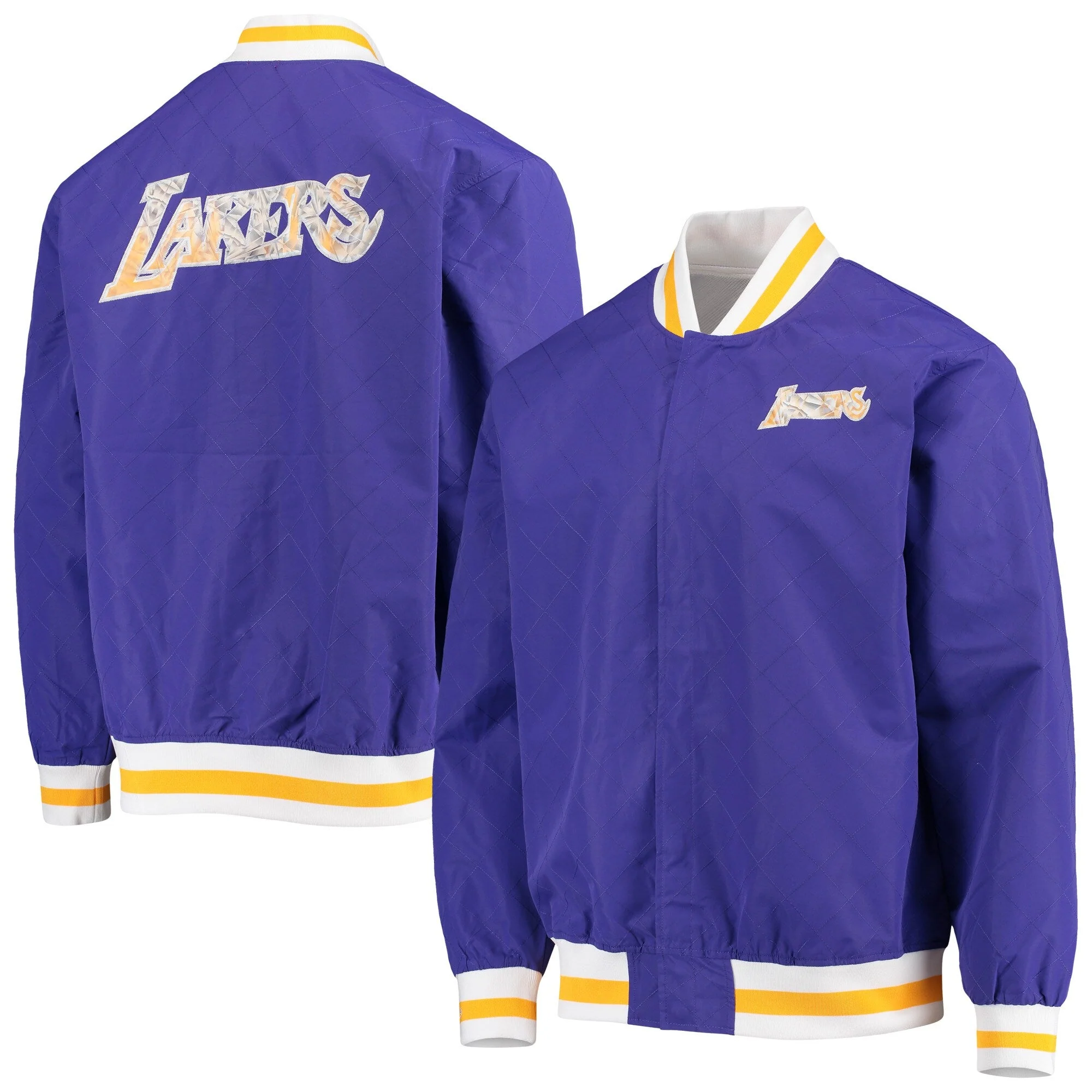 Practical Mitchell Ness Men's 75Th Anni Warm Up Jacket Lakers Jackets Functional