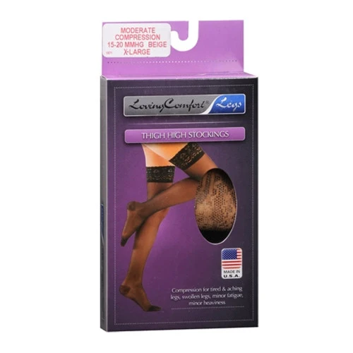 Smooth Scott Specialties Stockings Thigh-High 10-20 LCE Beige Loving Comfort Support X-Large 1 Ea Dependable