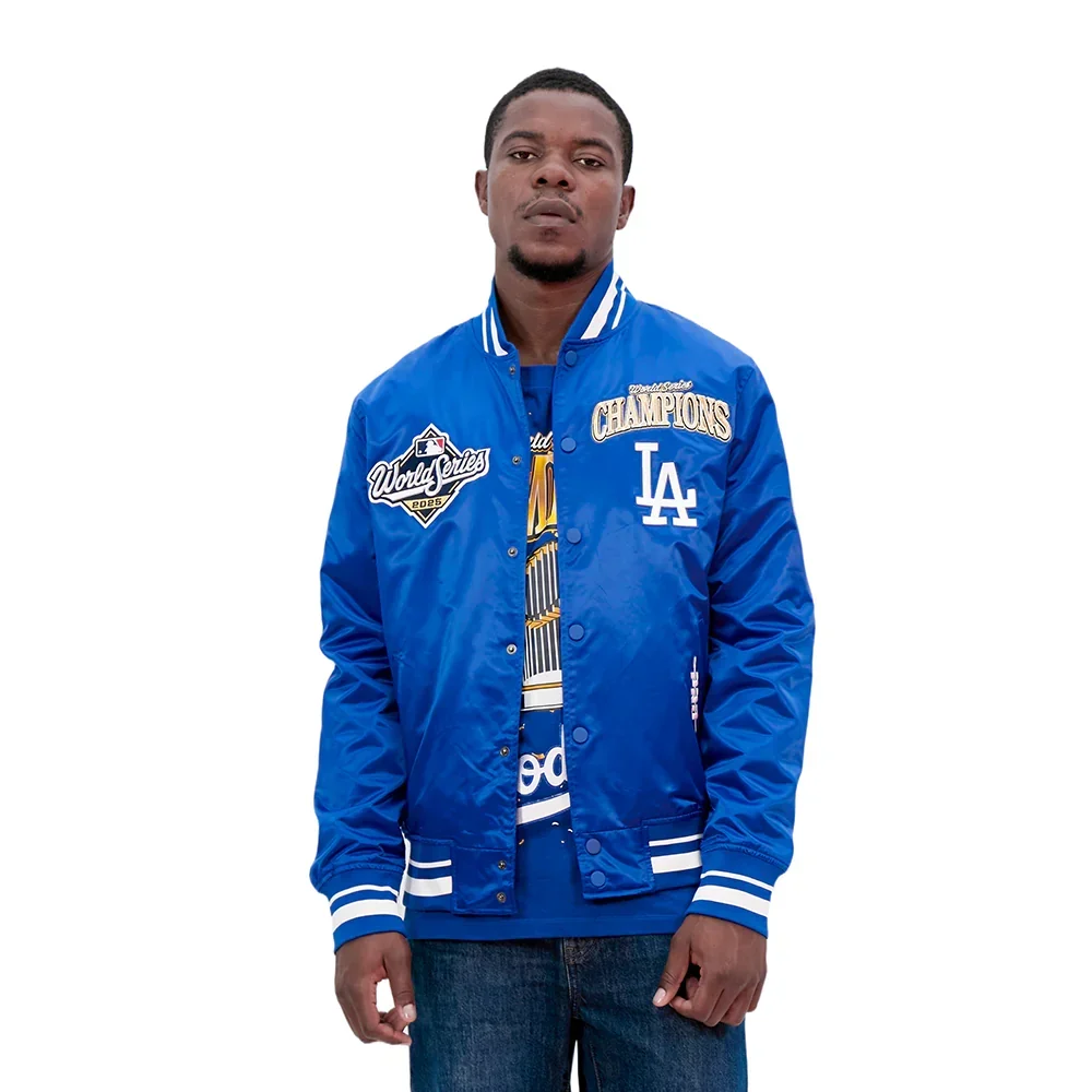 Fine Pro Standard LA Dodgers World Series Satin Jacket - Royal Exceptional