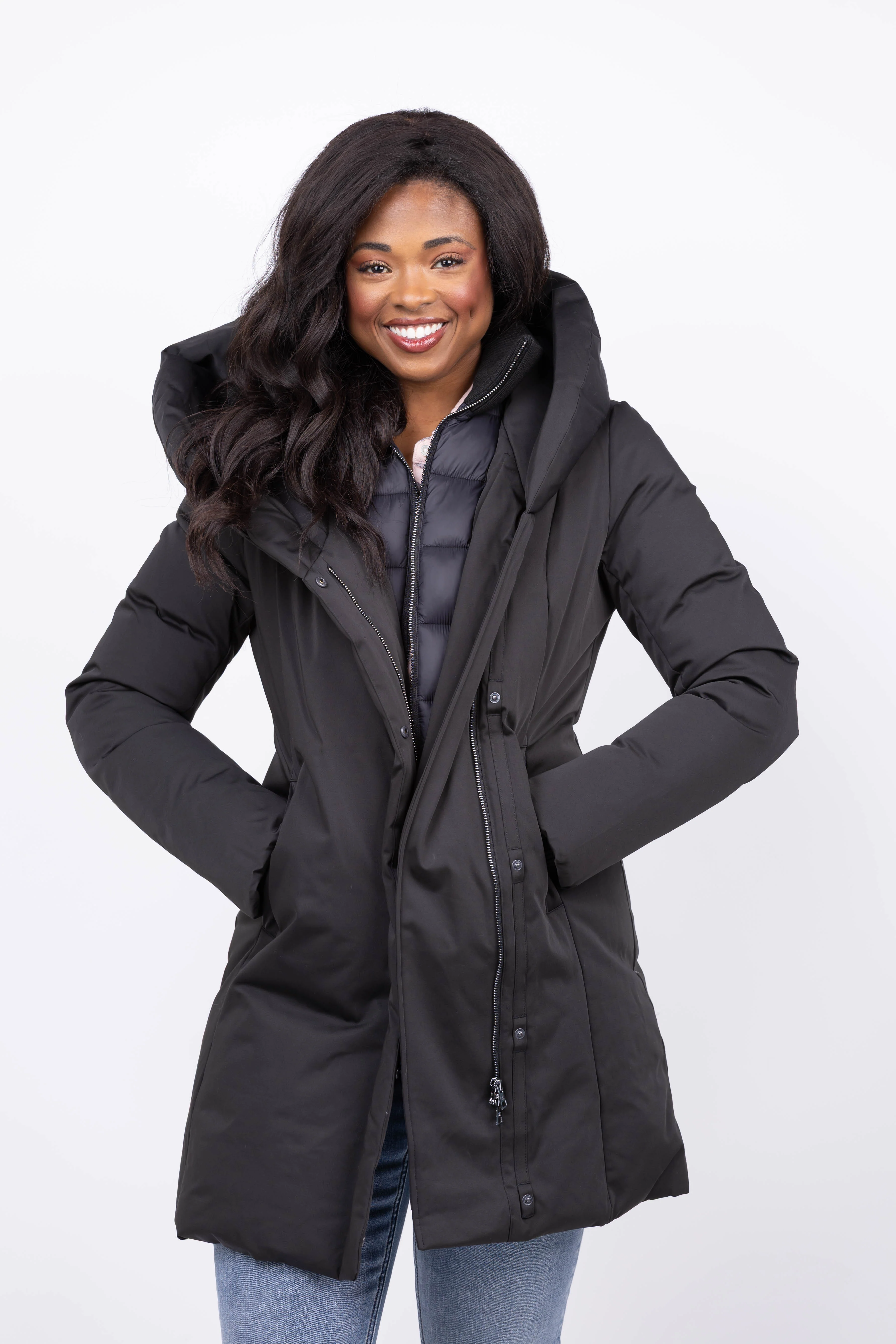 Prestigious Soia Kyo Camelia Coat in Black Powerful